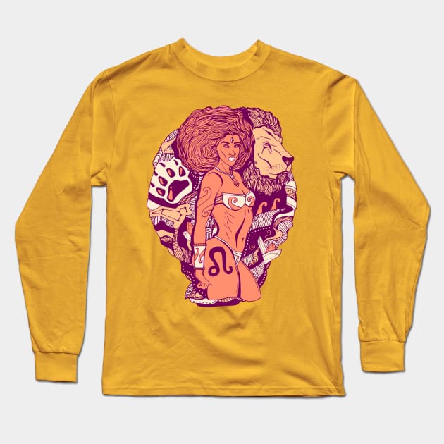 Peach Leo Beauty Long Sleeve T-Shirt by kenallouis